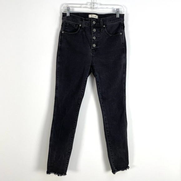 Madewell Denim - Madewell Jeans Size 28 Women Black 10" High Rise Skinny Button Fly Denim
